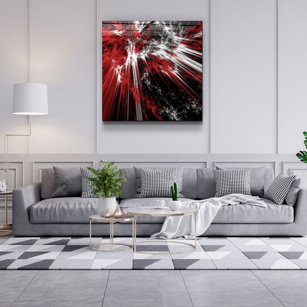 Other wall decoration - ・"Red Explosion"・Glass Wall Art | Artdesigna Glass Printing Wall Arts. - ARTDESIGNA