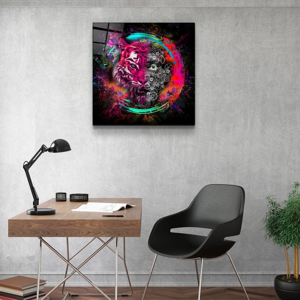Autres décorations murales - ・"Abstract Tiger"・Glass Wall Art | Artdesigna Glass Printing Wall Arts. - ARTDESIGNA