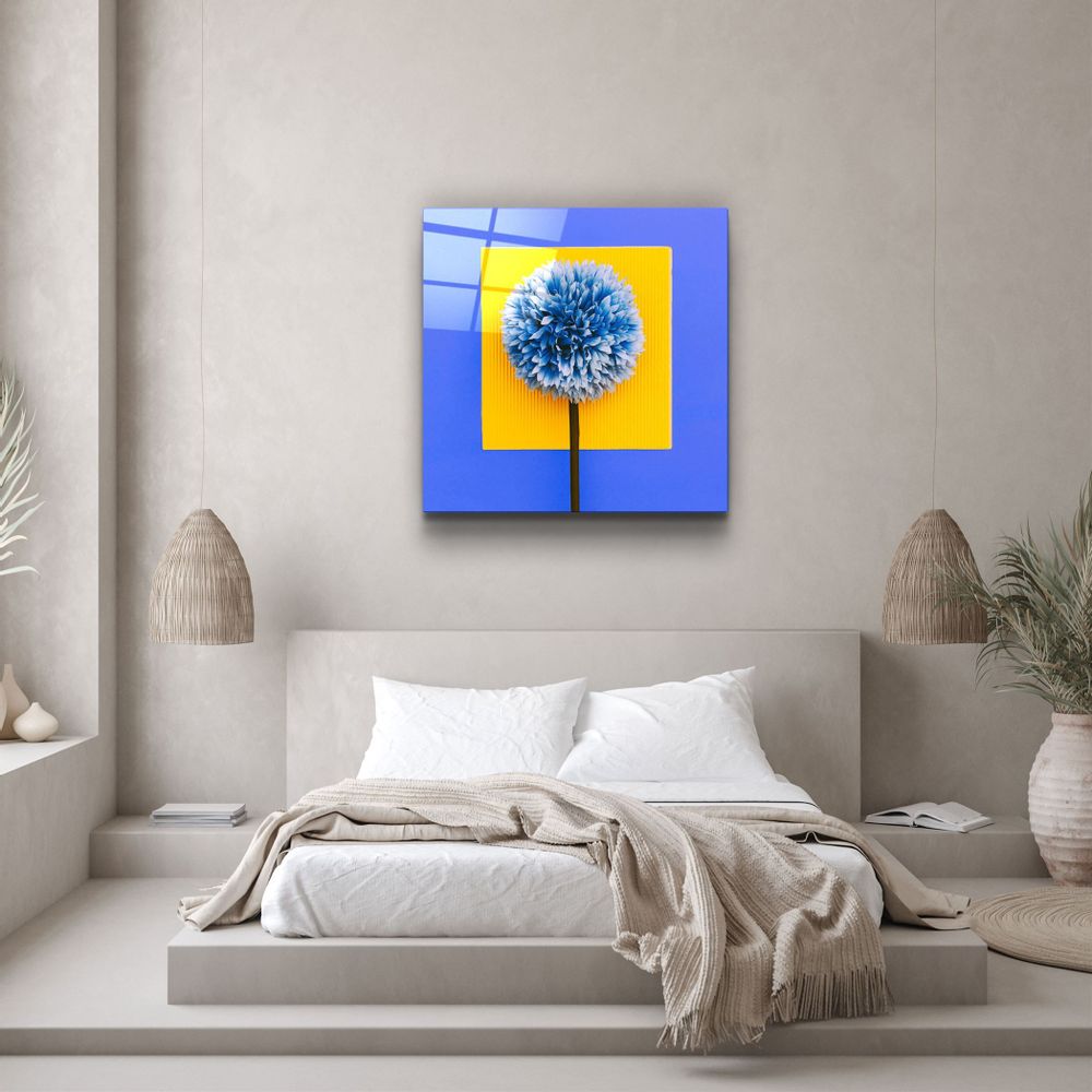 Autres décorations murales - ・"Blue Flower"・Glass Wall Art | Artdesigna Glass Printing Wall Arts. - ARTDESIGNA