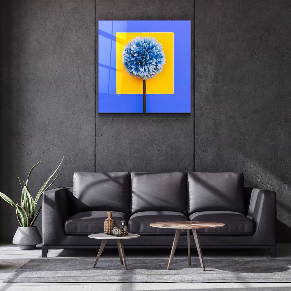 Autres décorations murales - ・"Blue Flower"・Glass Wall Art | Artdesigna Glass Printing Wall Arts. - ARTDESIGNA