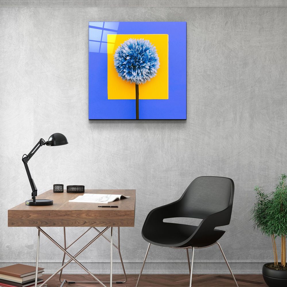 Autres décorations murales - ・"Blue Flower"・Glass Wall Art | Artdesigna Glass Printing Wall Arts. - ARTDESIGNA