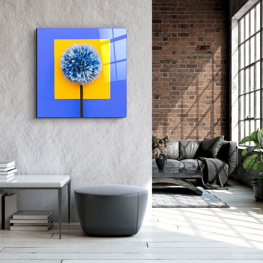 Autres décorations murales - ・"Blue Flower"・Glass Wall Art | Artdesigna Glass Printing Wall Arts. - ARTDESIGNA