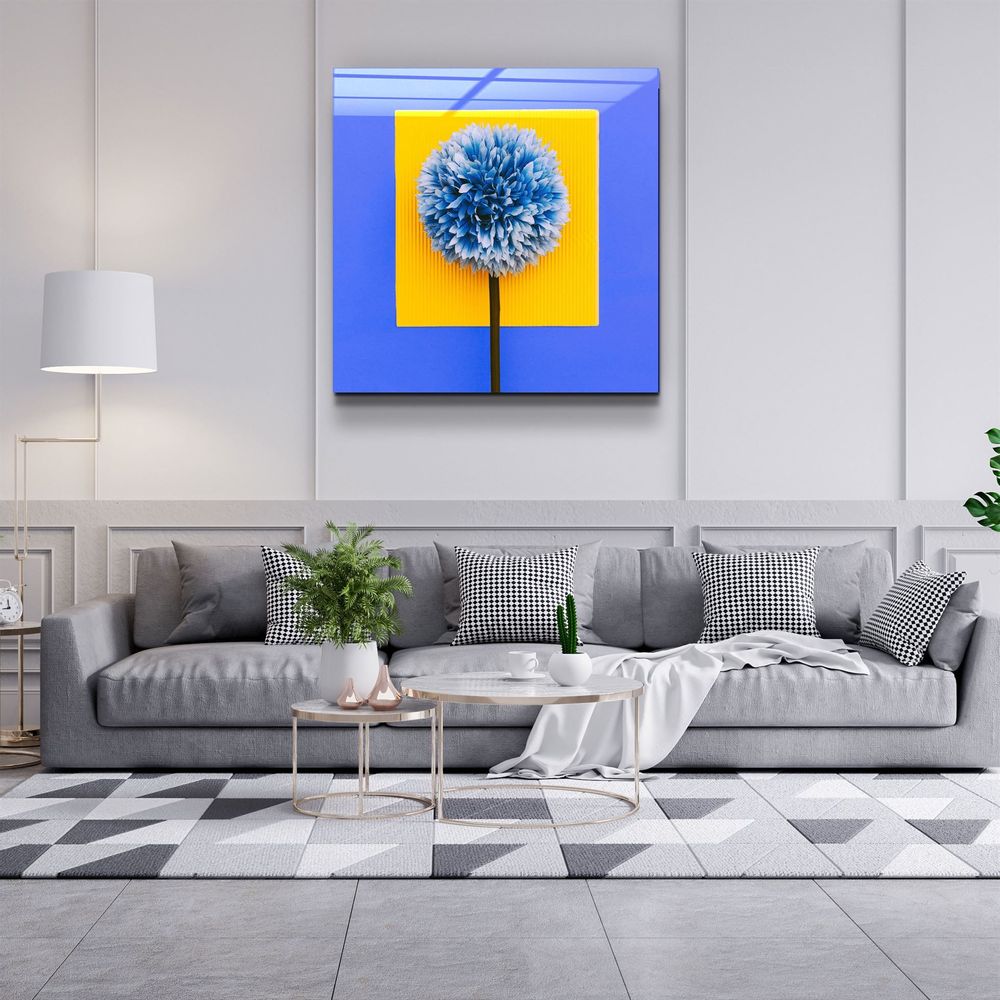 Autres décorations murales - ・"Blue Flower"・Glass Wall Art | Artdesigna Glass Printing Wall Arts. - ARTDESIGNA