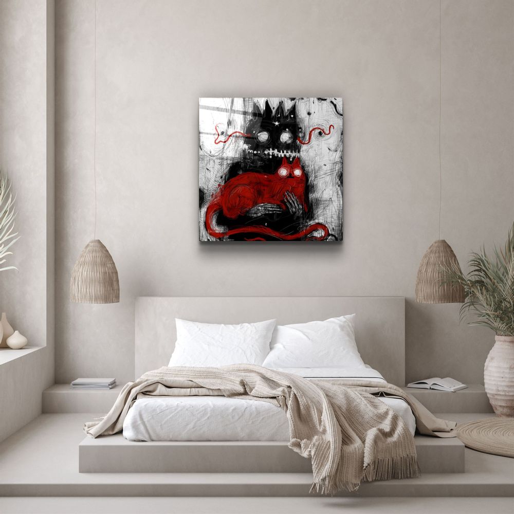 Autres décorations murales - ・"Abstract Cat"・Glass Wall Art | Artdesigna Glass Printing Wall Arts. - ARTDESIGNA