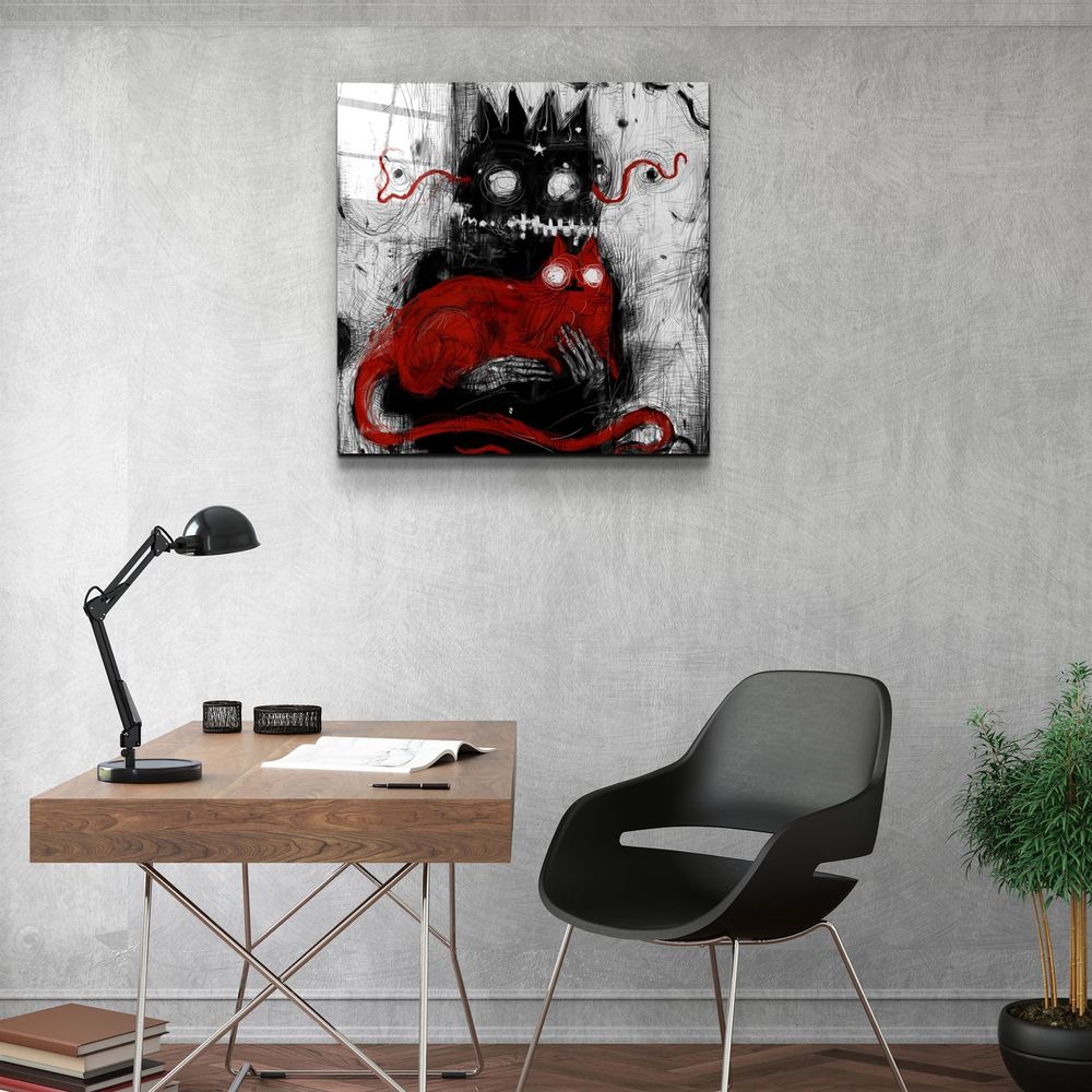 Autres décorations murales - ・"Abstract Cat"・Glass Wall Art | Artdesigna Glass Printing Wall Arts. - ARTDESIGNA