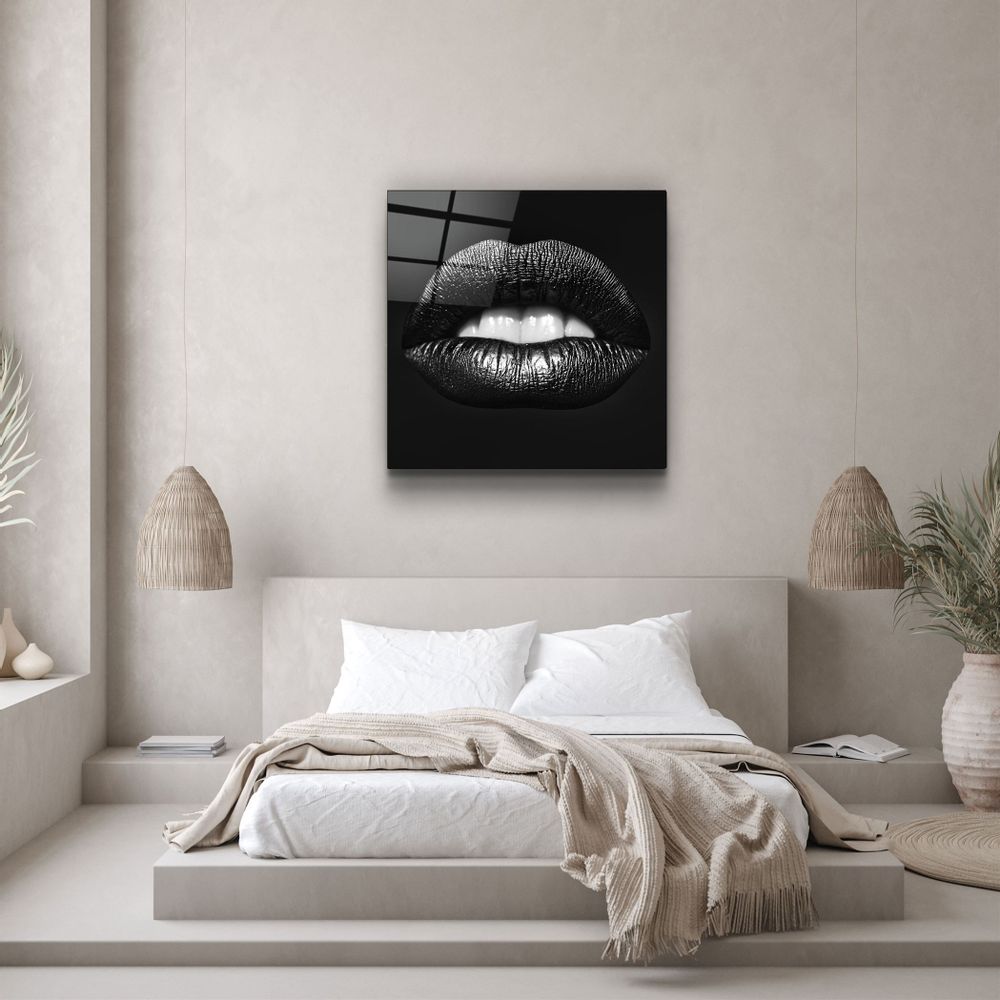 Autres décorations murales - ・"Black Lips"・Glass Wall Art | Artdesigna Glass Printing Wall Arts. - ARTDESIGNA