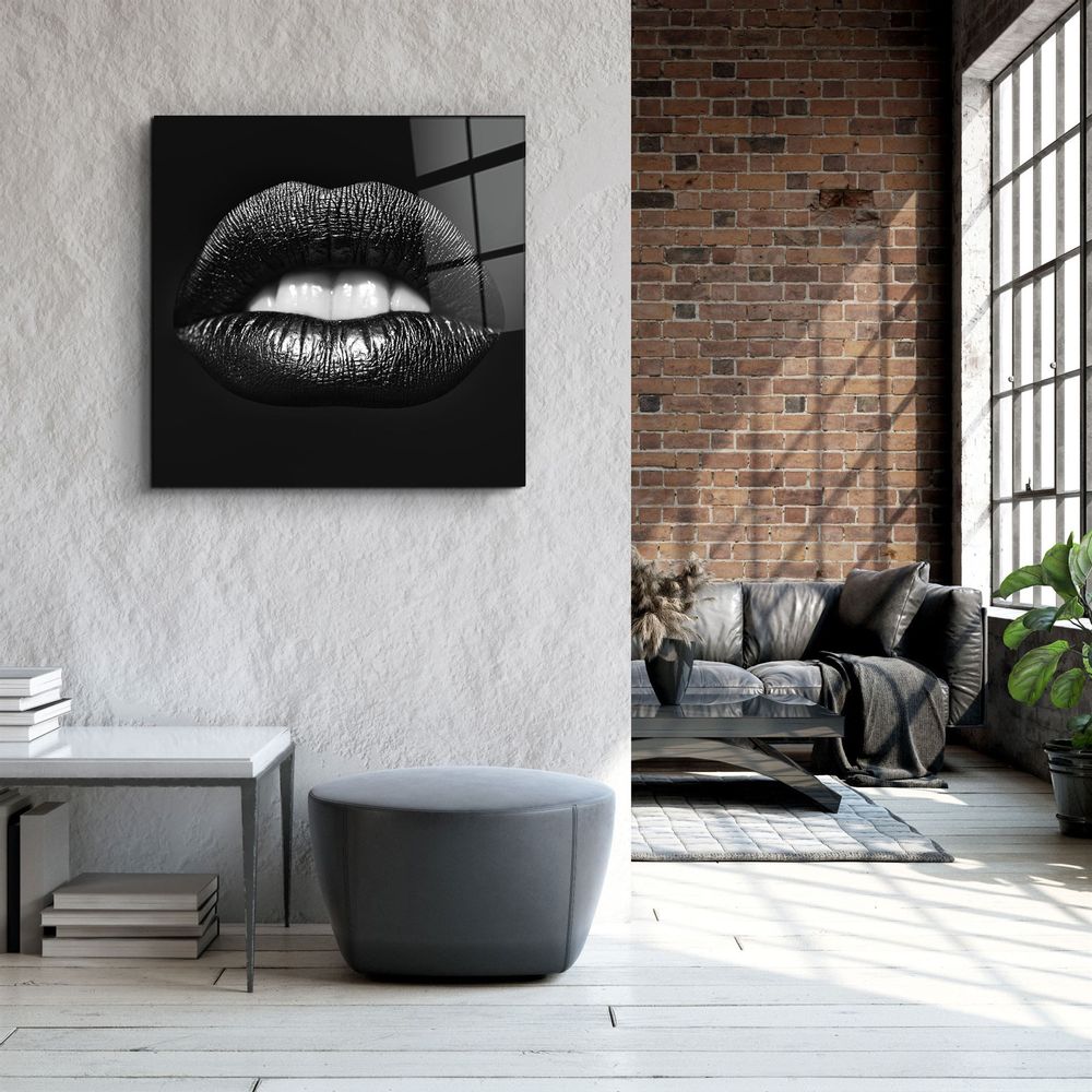 Autres décorations murales - ・"Black Lips"・Glass Wall Art | Artdesigna Glass Printing Wall Arts. - ARTDESIGNA