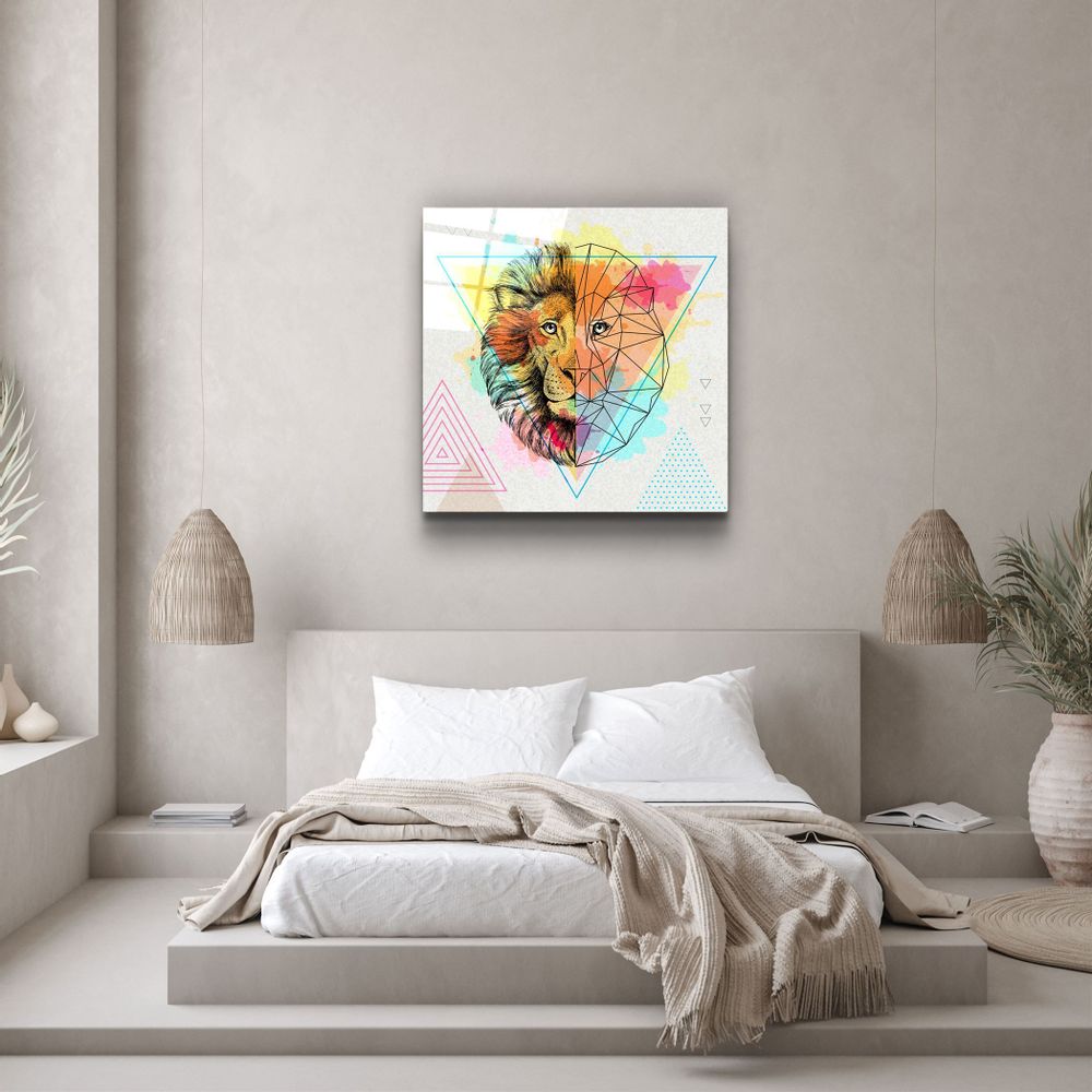Autres décorations murales - ・"Astro Lion"・Glass Wall Art | Artdesigna Glass Printing Wall Arts. - ARTDESIGNA
