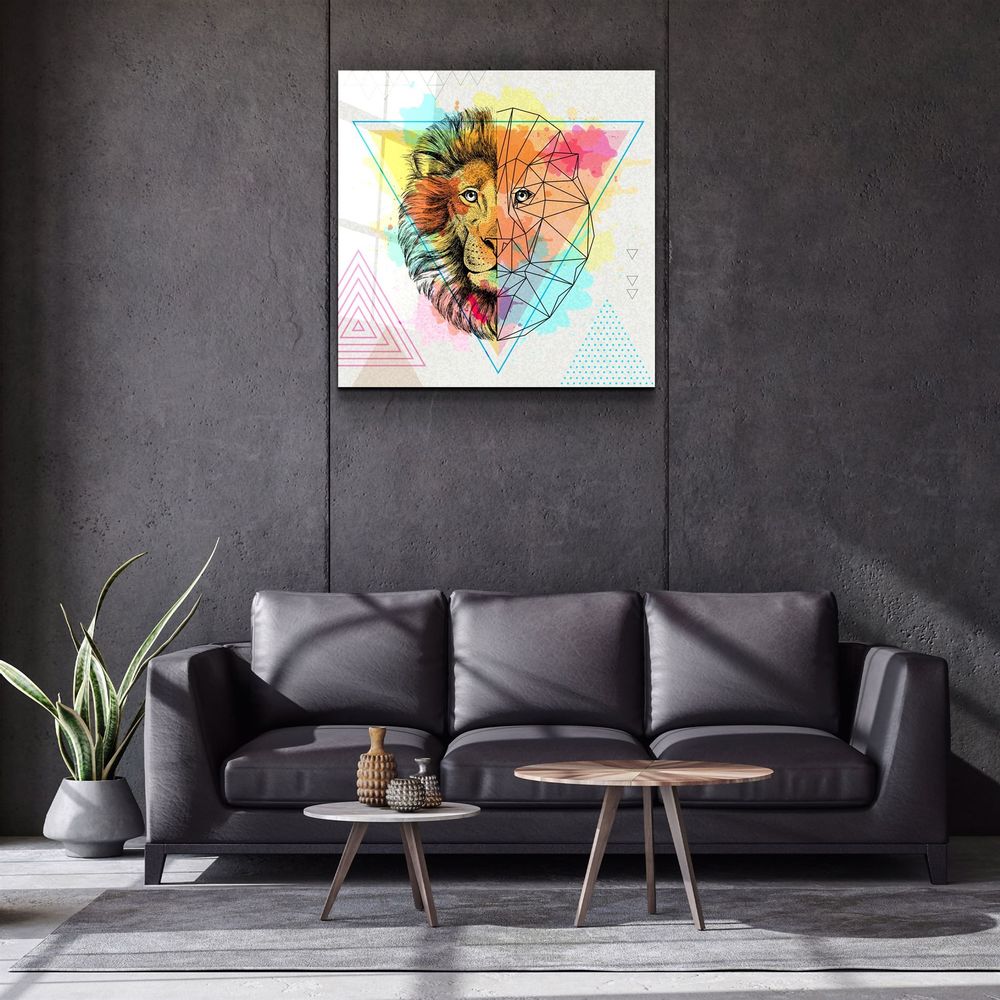 Autres décorations murales - ・"Astro Lion"・Glass Wall Art | Artdesigna Glass Printing Wall Arts. - ARTDESIGNA