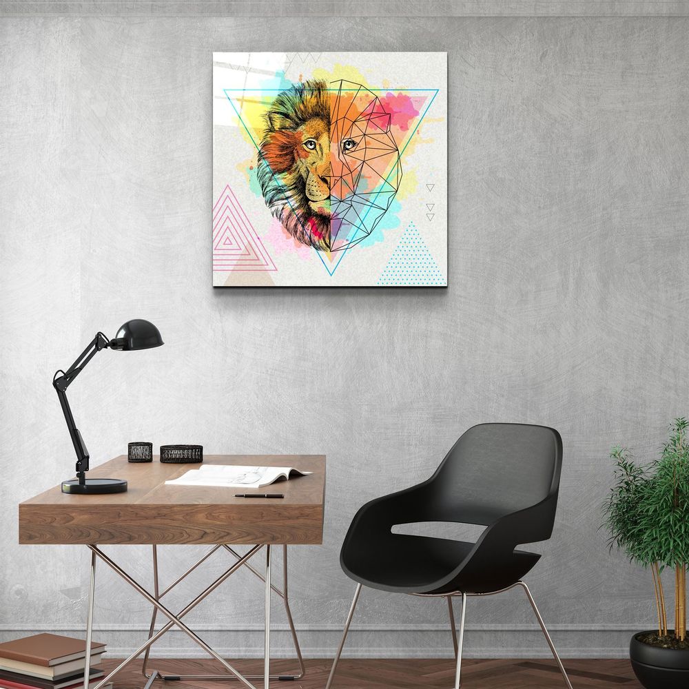 Autres décorations murales - ・"Astro Lion"・Glass Wall Art | Artdesigna Glass Printing Wall Arts. - ARTDESIGNA