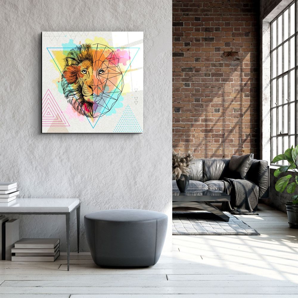 Autres décorations murales - ・"Astro Lion"・Glass Wall Art | Artdesigna Glass Printing Wall Arts. - ARTDESIGNA