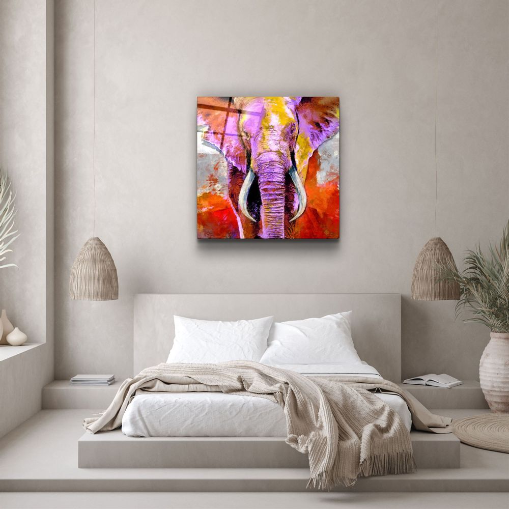 Other wall decoration - ・"Elepurple"・Glass Wall Art | Artdesigna Glass Printing Wall Arts. - ARTDESIGNA