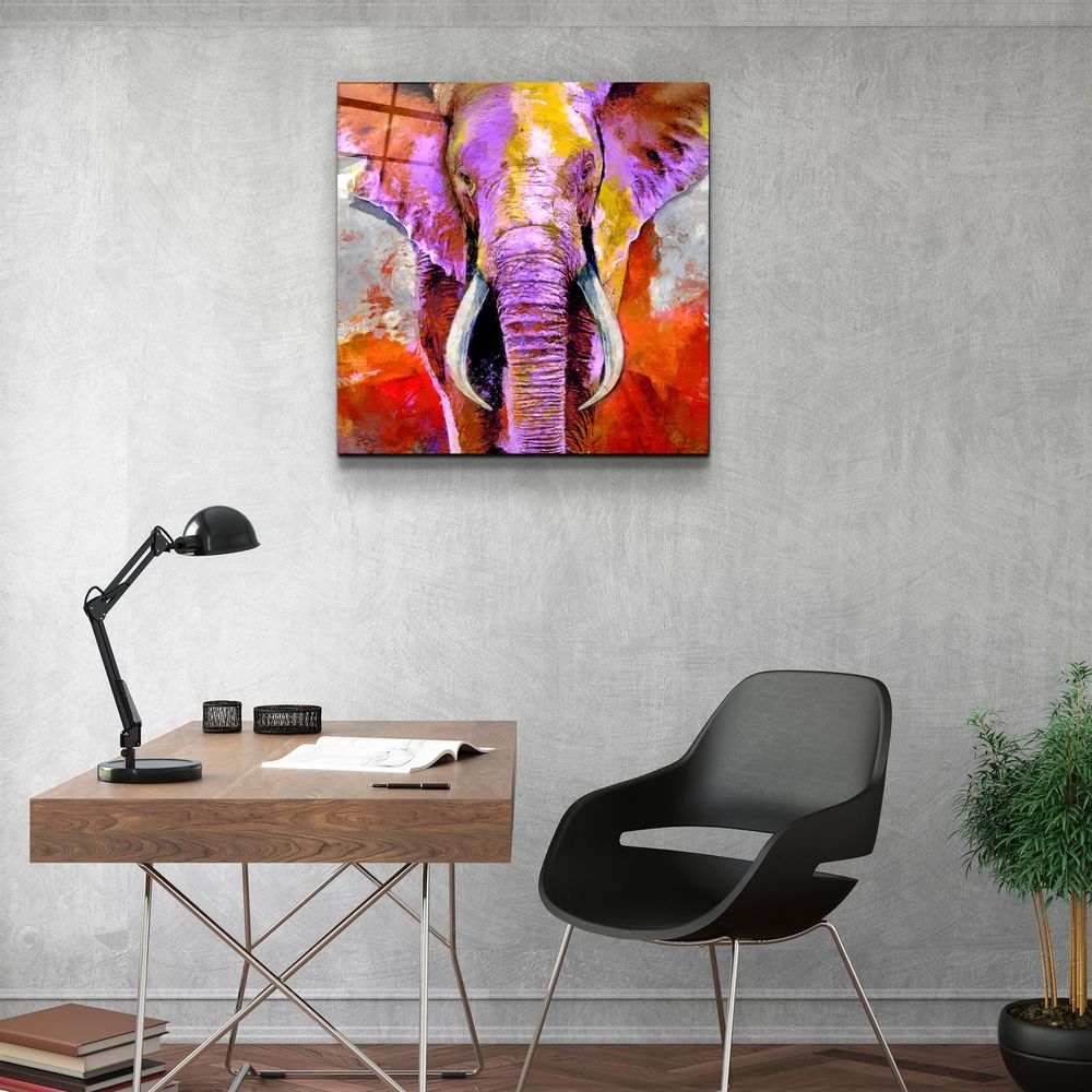 Other wall decoration - ・"Elepurple"・Glass Wall Art | Artdesigna Glass Printing Wall Arts. - ARTDESIGNA