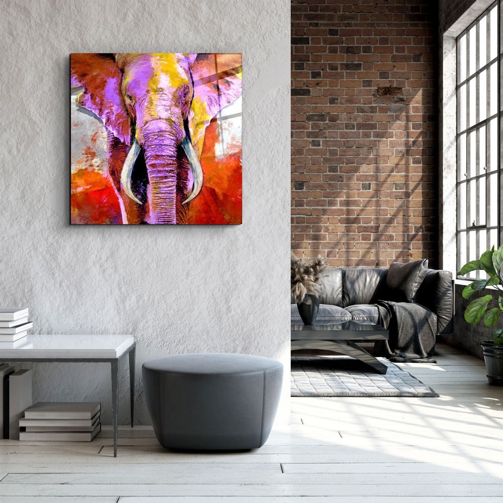 Other wall decoration - ・"Elepurple"・Glass Wall Art | Artdesigna Glass Printing Wall Arts. - ARTDESIGNA
