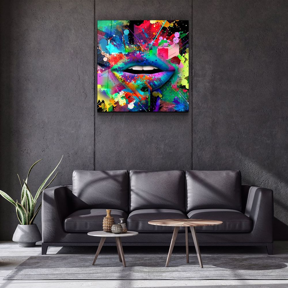 Other wall decoration - ・"Abstract Lips"・Glass Wall Art | Artdesigna Glass Printing Wall Arts. - ARTDESIGNA