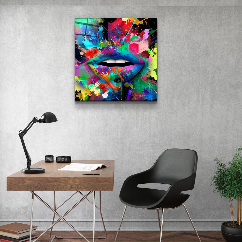 Other wall decoration - ・"Abstract Lips"・Glass Wall Art | Artdesigna Glass Printing Wall Arts. - ARTDESIGNA