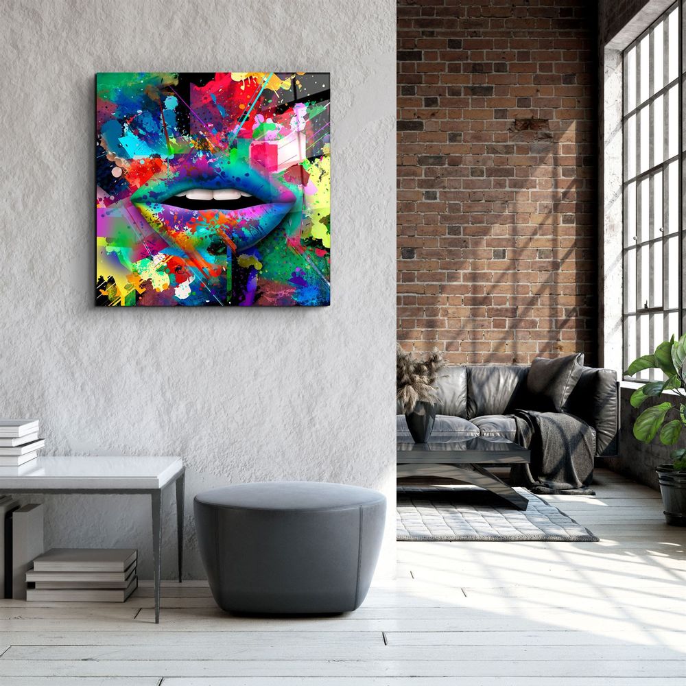 Other wall decoration - ・"Abstract Lips"・Glass Wall Art | Artdesigna Glass Printing Wall Arts. - ARTDESIGNA