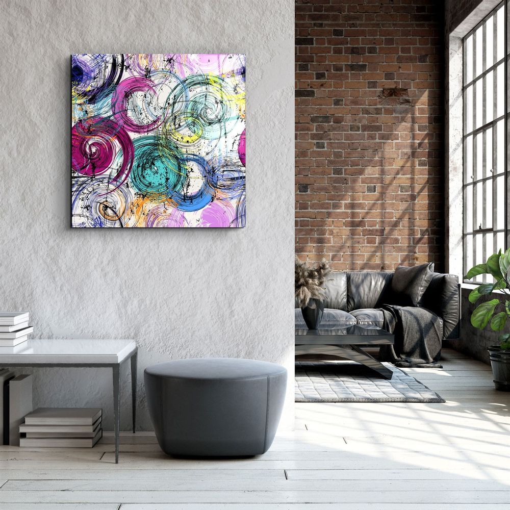 Autres décorations murales - ・"Absctract Colors"・Glass Wall Art | Artdesigna Glass Printing Wall Arts. - ARTDESIGNA