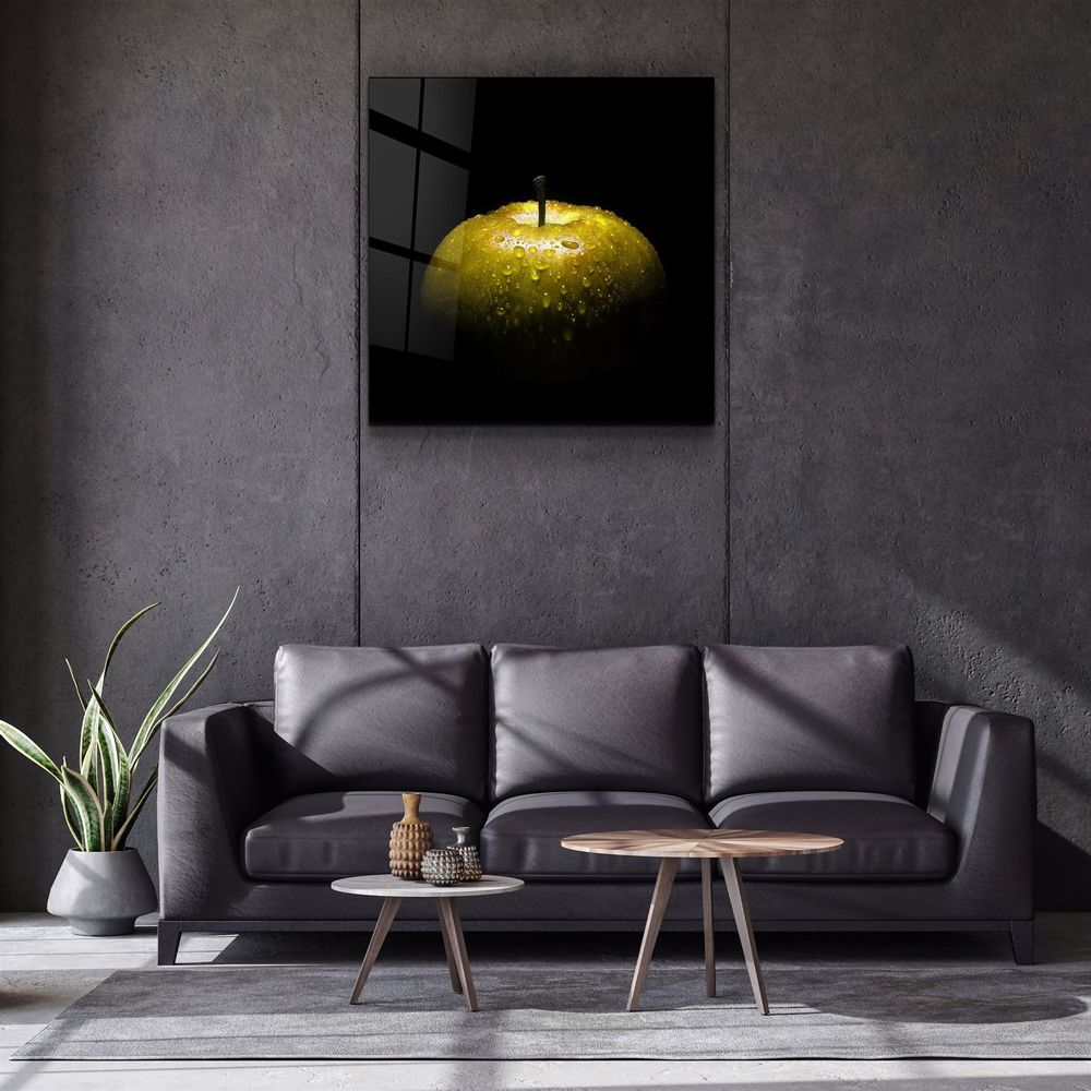 Other wall decoration - ・"Yellow Apple"・Glass Wall Art | Artdesigna Glass Printing Wall Arts. - ARTDESIGNA
