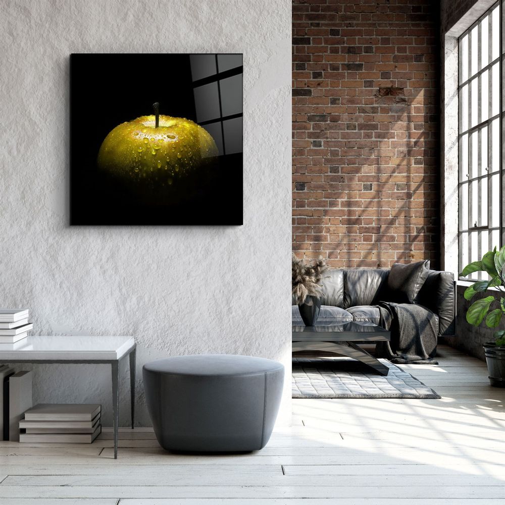 Other wall decoration - ・"Yellow Apple"・Glass Wall Art | Artdesigna Glass Printing Wall Arts. - ARTDESIGNA