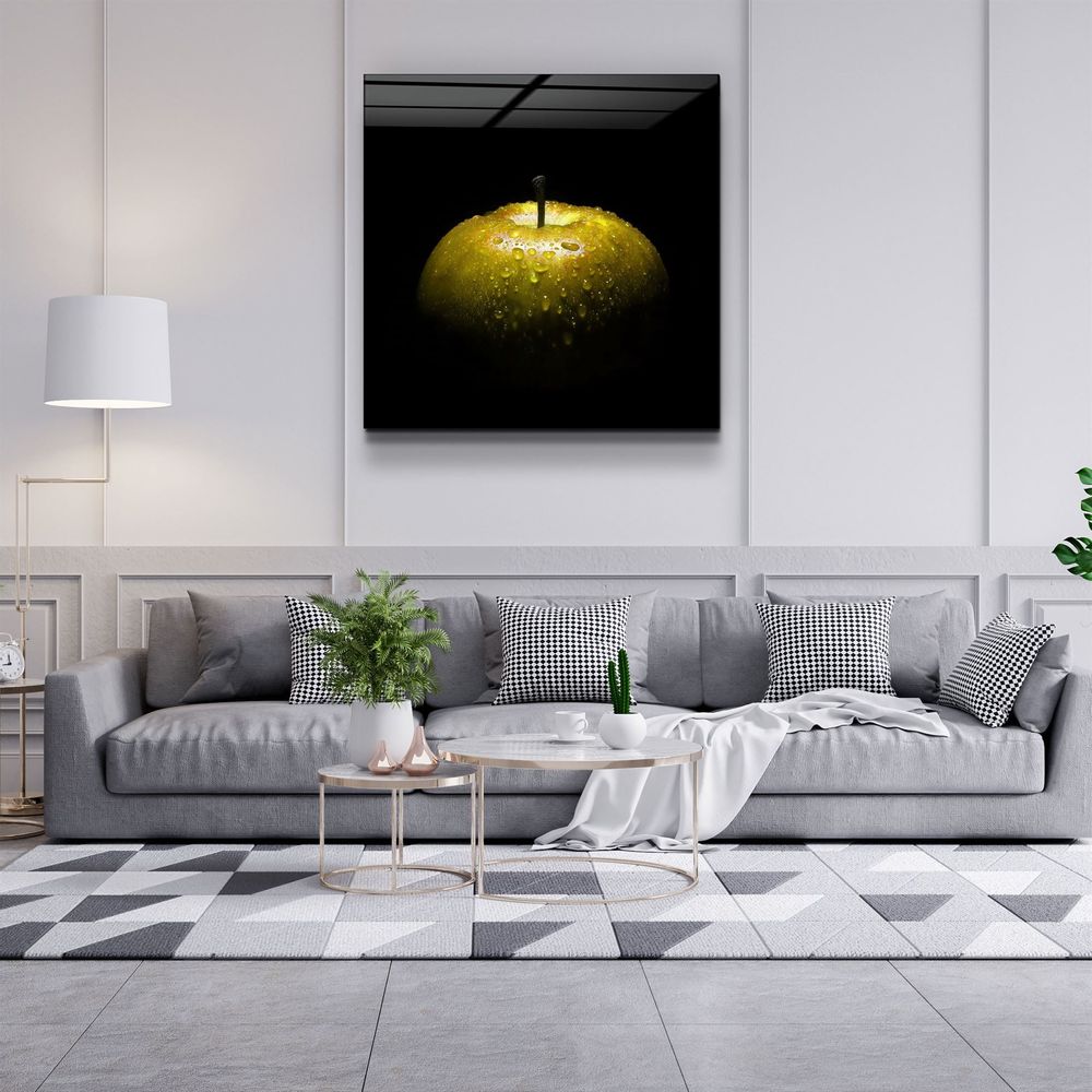 Other wall decoration - ・"Yellow Apple"・Glass Wall Art | Artdesigna Glass Printing Wall Arts. - ARTDESIGNA