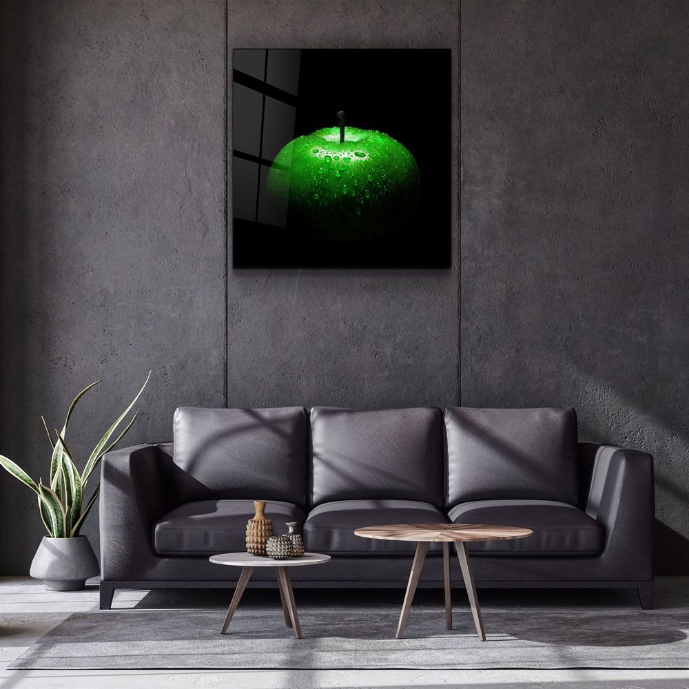 Autres décorations murales - ・"Green Apple"・Glass Wall Art | Artdesigna Glass Printing Wall Arts. - ARTDESIGNA