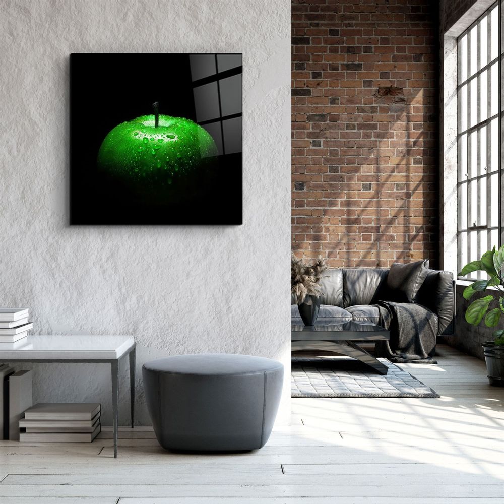 Autres décorations murales - ・"Green Apple"・Glass Wall Art | Artdesigna Glass Printing Wall Arts. - ARTDESIGNA