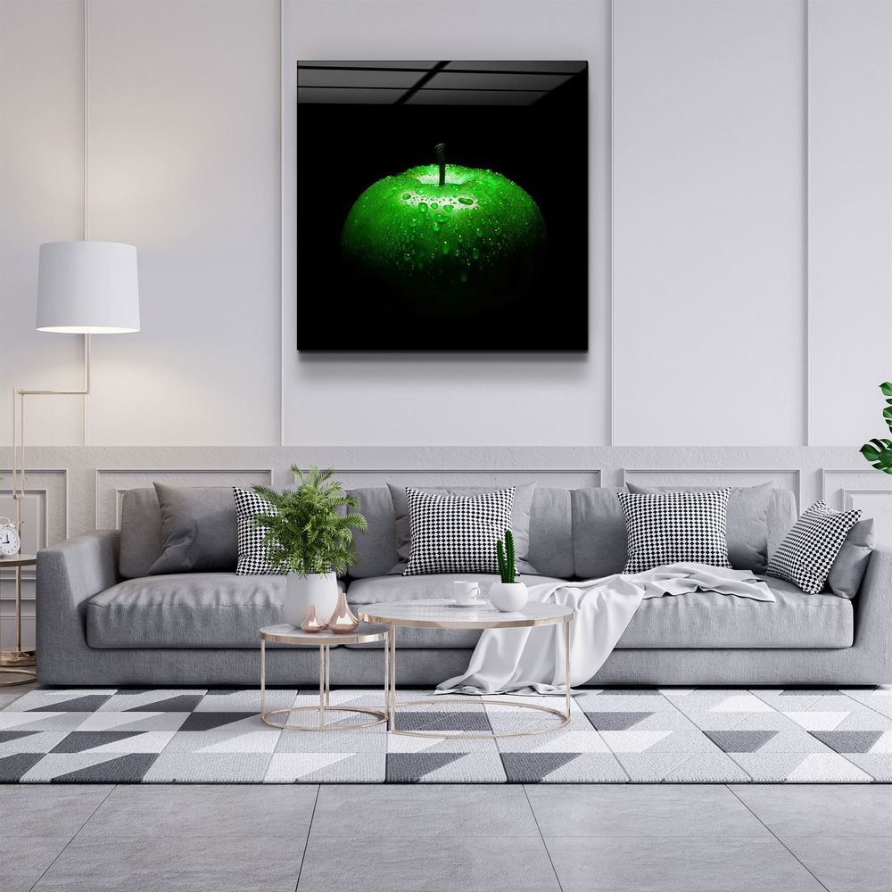 Autres décorations murales - ・"Green Apple"・Glass Wall Art | Artdesigna Glass Printing Wall Arts. - ARTDESIGNA