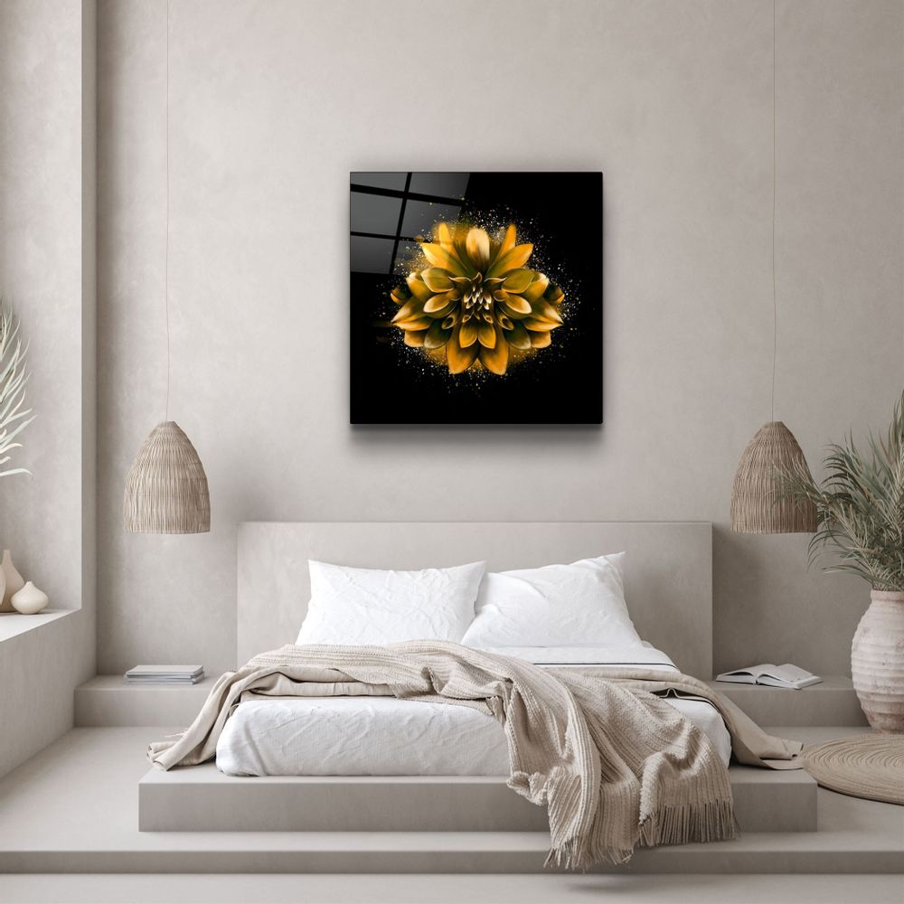 Other wall decoration - ・"Yellow Flower"・Glass Wall Art | Artdesigna Glass Printing Wall Arts. - ARTDESIGNA