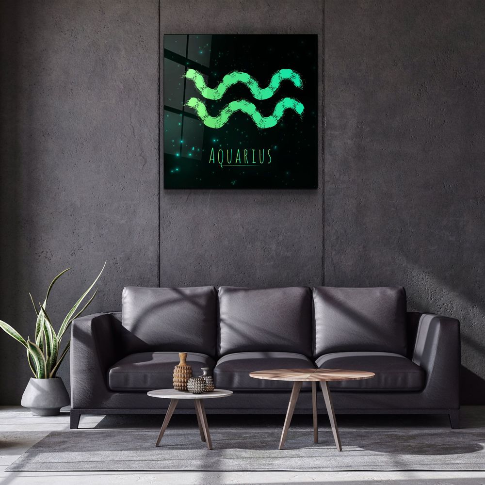 Other wall decoration - ."Zodiac V2 - Aquarius". Glass Wall Art | Artdesigna Glass Printing Wall Arts. - ARTDESIGNA