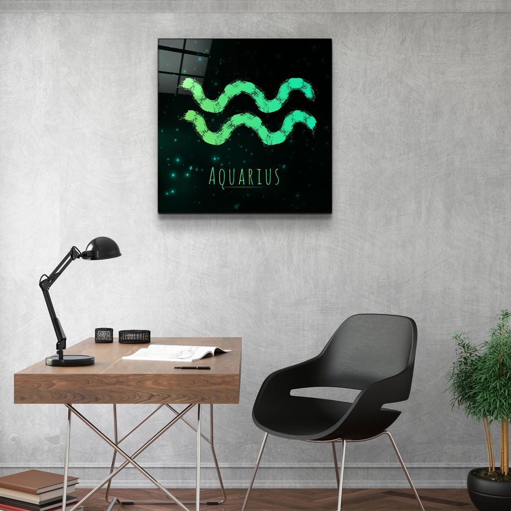 Other wall decoration - ."Zodiac V2 - Aquarius". Glass Wall Art | Artdesigna Glass Printing Wall Arts. - ARTDESIGNA