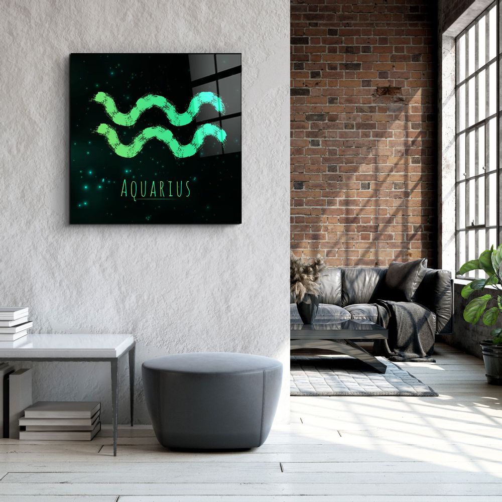 Other wall decoration - ."Zodiac V2 - Aquarius". Glass Wall Art | Artdesigna Glass Printing Wall Arts. - ARTDESIGNA