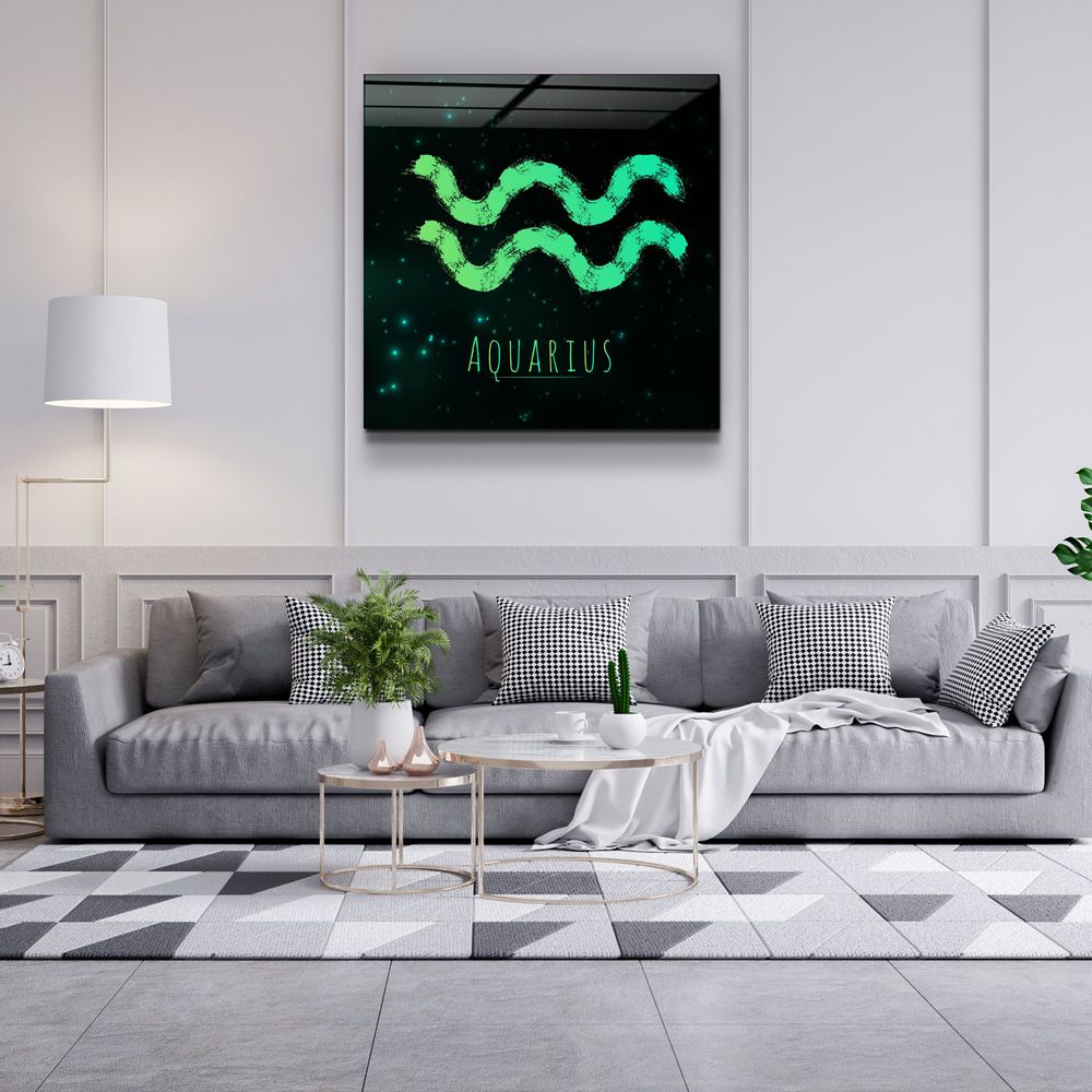 Other wall decoration - ."Zodiac V2 - Aquarius". Glass Wall Art | Artdesigna Glass Printing Wall Arts. - ARTDESIGNA