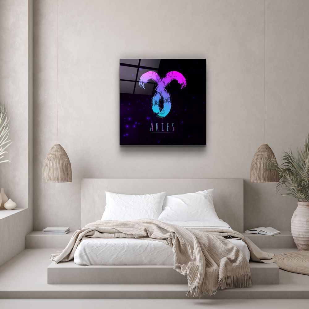 Autres décorations murales - ."Zodiac V2 - Aries". Glass Wall Art | Artdesigna Glass Printing Wall Arts. - ARTDESIGNA
