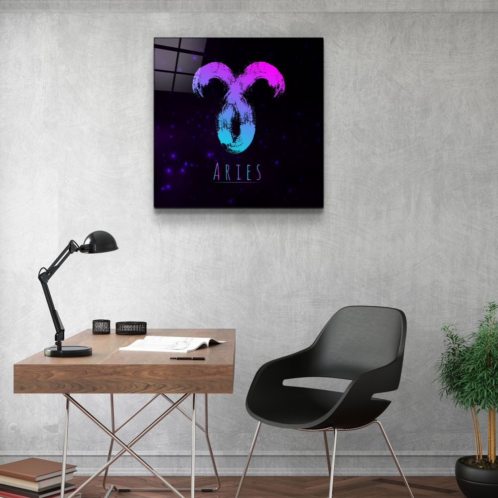 Autres décorations murales - ."Zodiac V2 - Aries". Glass Wall Art | Artdesigna Glass Printing Wall Arts. - ARTDESIGNA