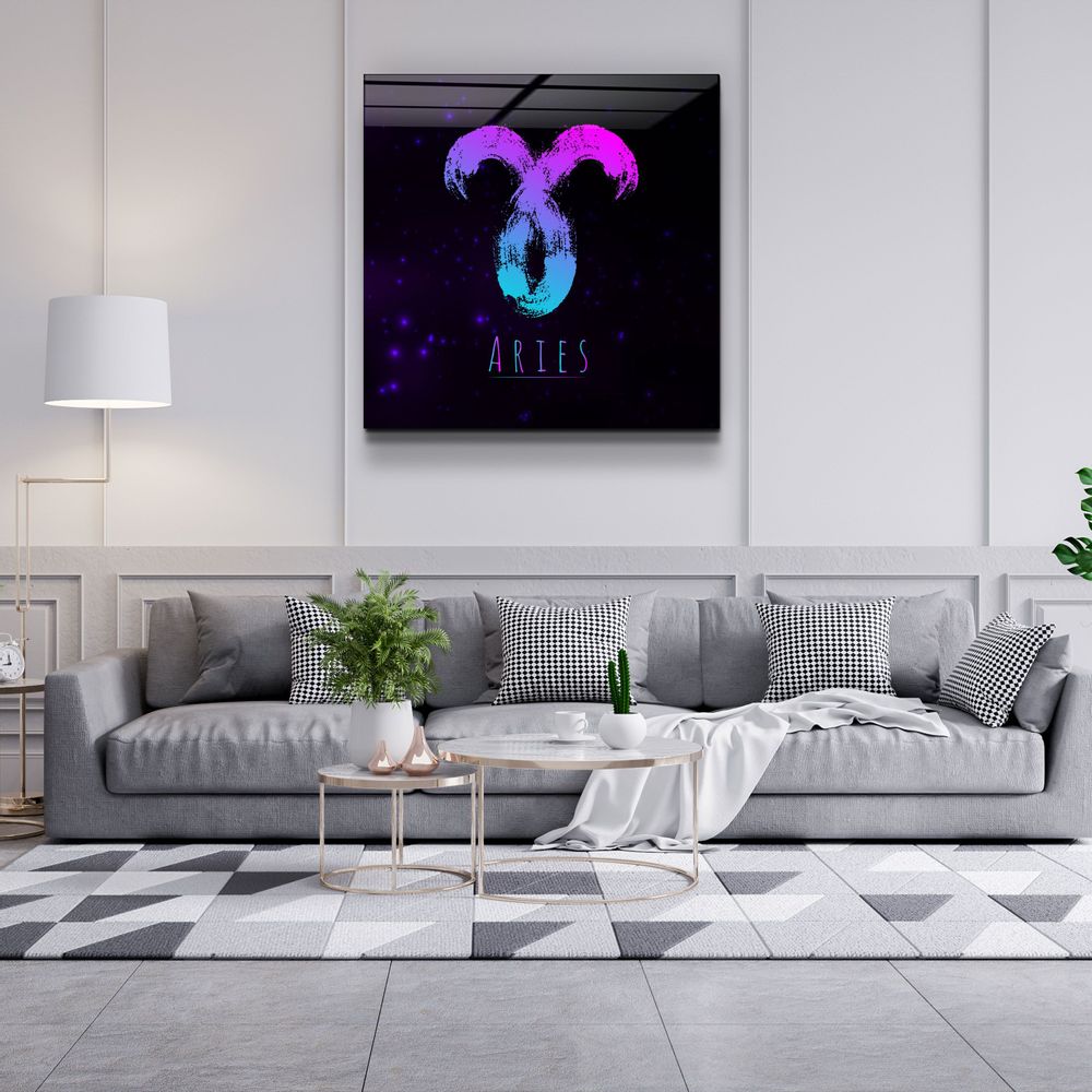 Autres décorations murales - ."Zodiac V2 - Aries". Glass Wall Art | Artdesigna Glass Printing Wall Arts. - ARTDESIGNA