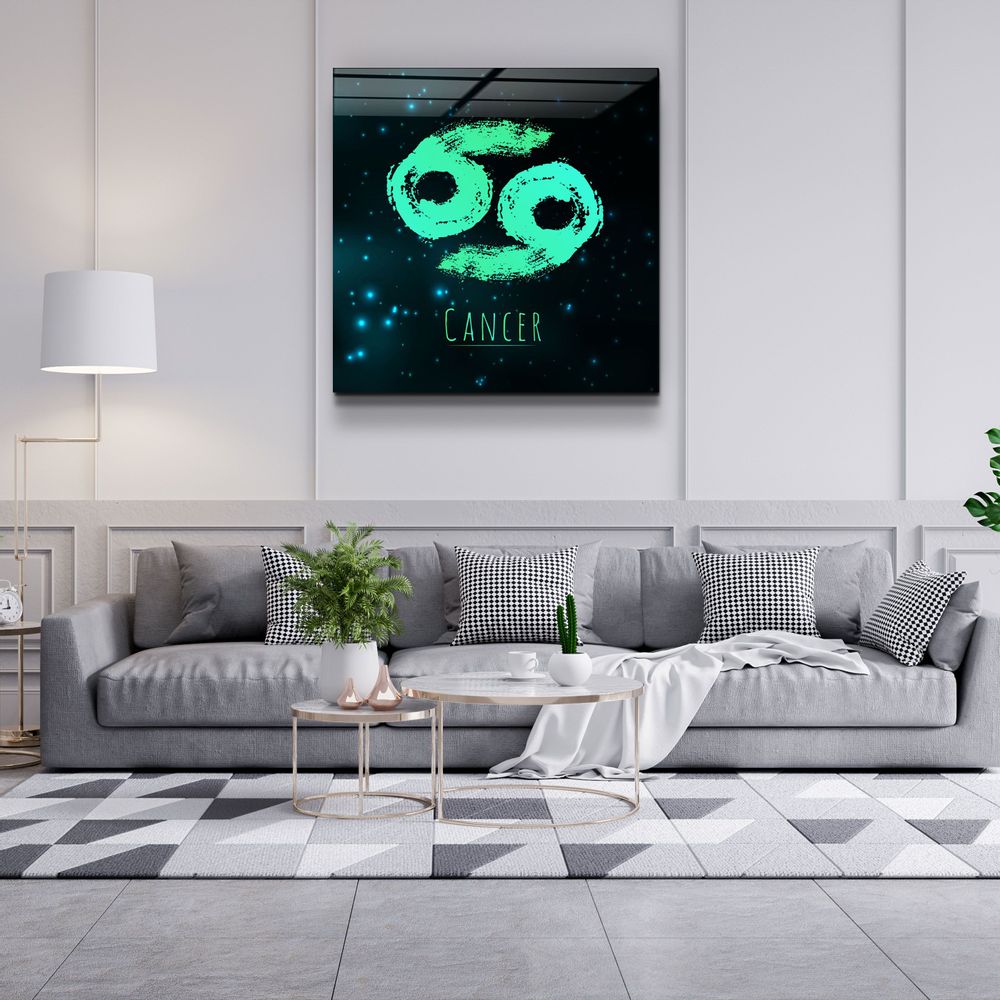 Autres décorations murales - ."Zodiac V2 - Cancer". Glass Wall Art | Artdesigna Glass Printing Wall Arts. - ARTDESIGNA