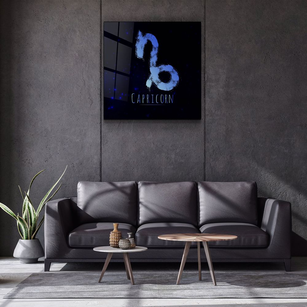 Autres décorations murales - ."Zodiac V2 - Capricorn". Glass Wall Art | Artdesigna Glass Printing Wall Arts. - ARTDESIGNA