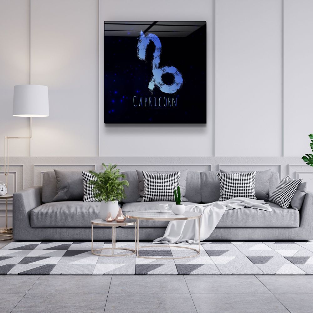 Autres décorations murales - ."Zodiac V2 - Capricorn". Glass Wall Art | Artdesigna Glass Printing Wall Arts. - ARTDESIGNA