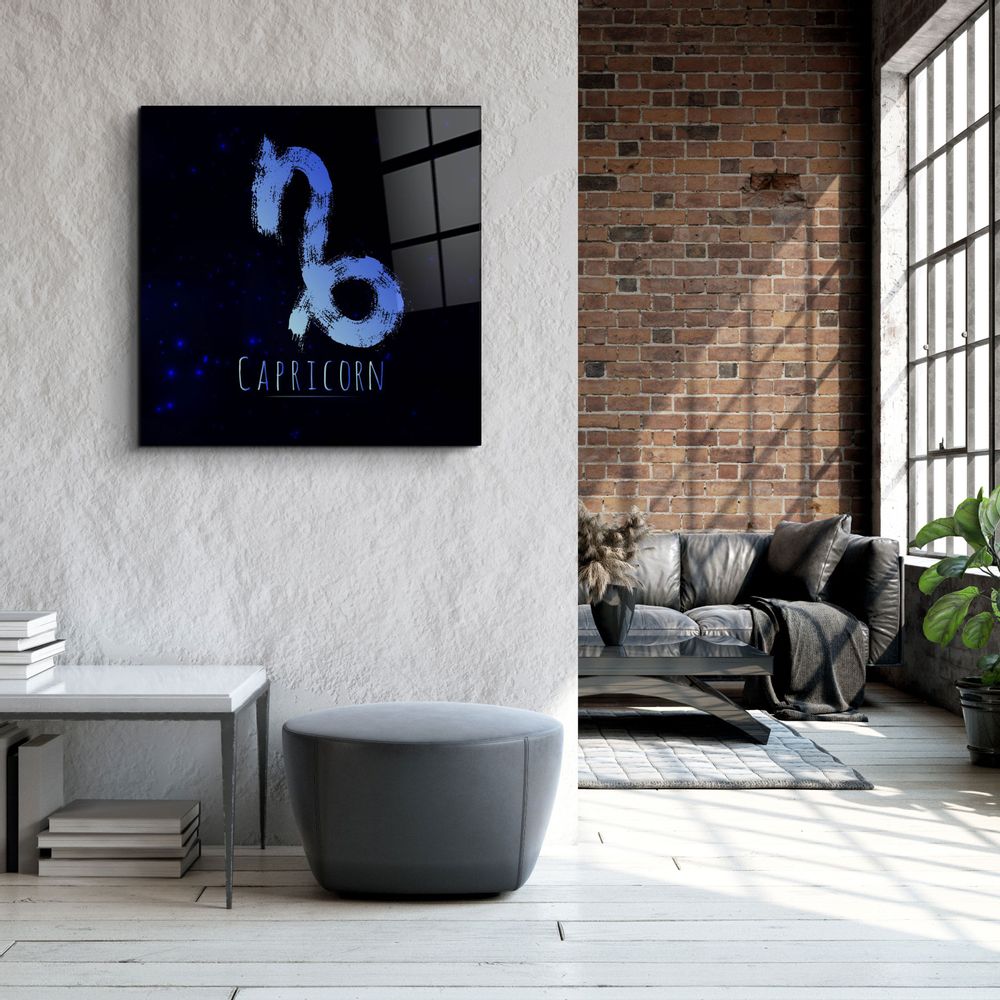 Autres décorations murales - ."Zodiac V2 - Capricorn". Glass Wall Art | Artdesigna Glass Printing Wall Arts. - ARTDESIGNA