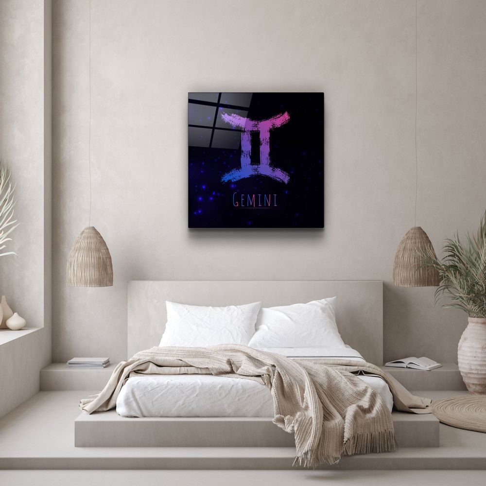 Autres décorations murales - ."Zodiac V2 - Gemini". Glass Wall Art | Artdesigna Glass Printing Wall Arts. - ARTDESIGNA
