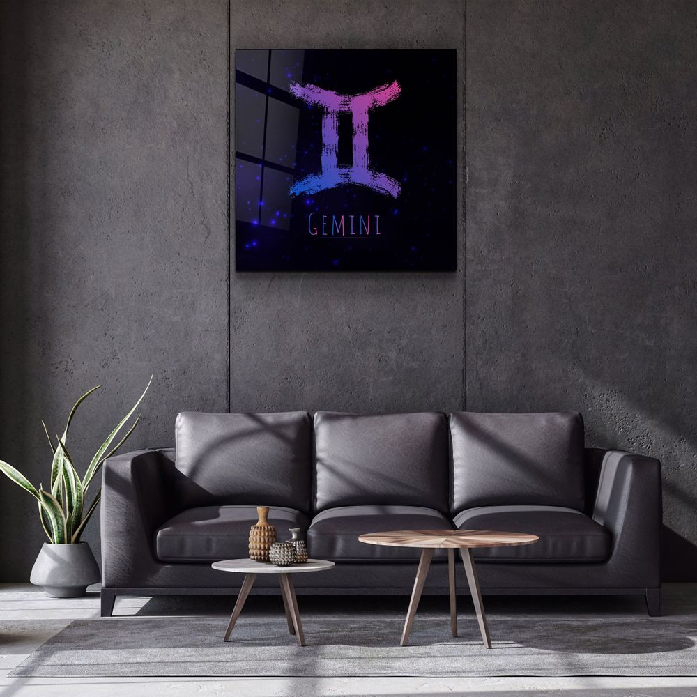 Autres décorations murales - ."Zodiac V2 - Gemini". Glass Wall Art | Artdesigna Glass Printing Wall Arts. - ARTDESIGNA