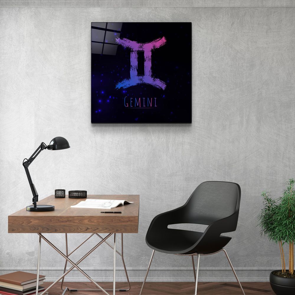 Autres décorations murales - ."Zodiac V2 - Gemini". Glass Wall Art | Artdesigna Glass Printing Wall Arts. - ARTDESIGNA