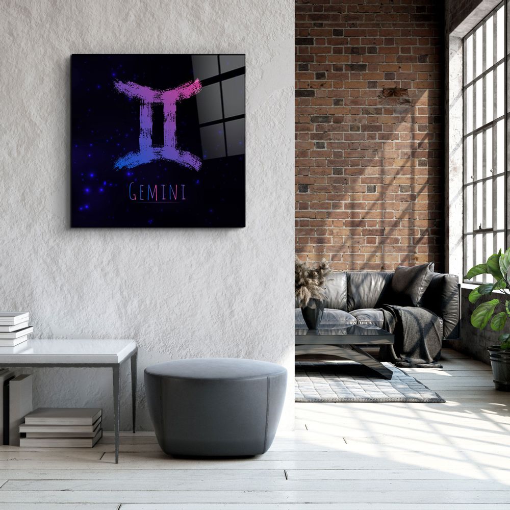 Autres décorations murales - ."Zodiac V2 - Gemini". Glass Wall Art | Artdesigna Glass Printing Wall Arts. - ARTDESIGNA