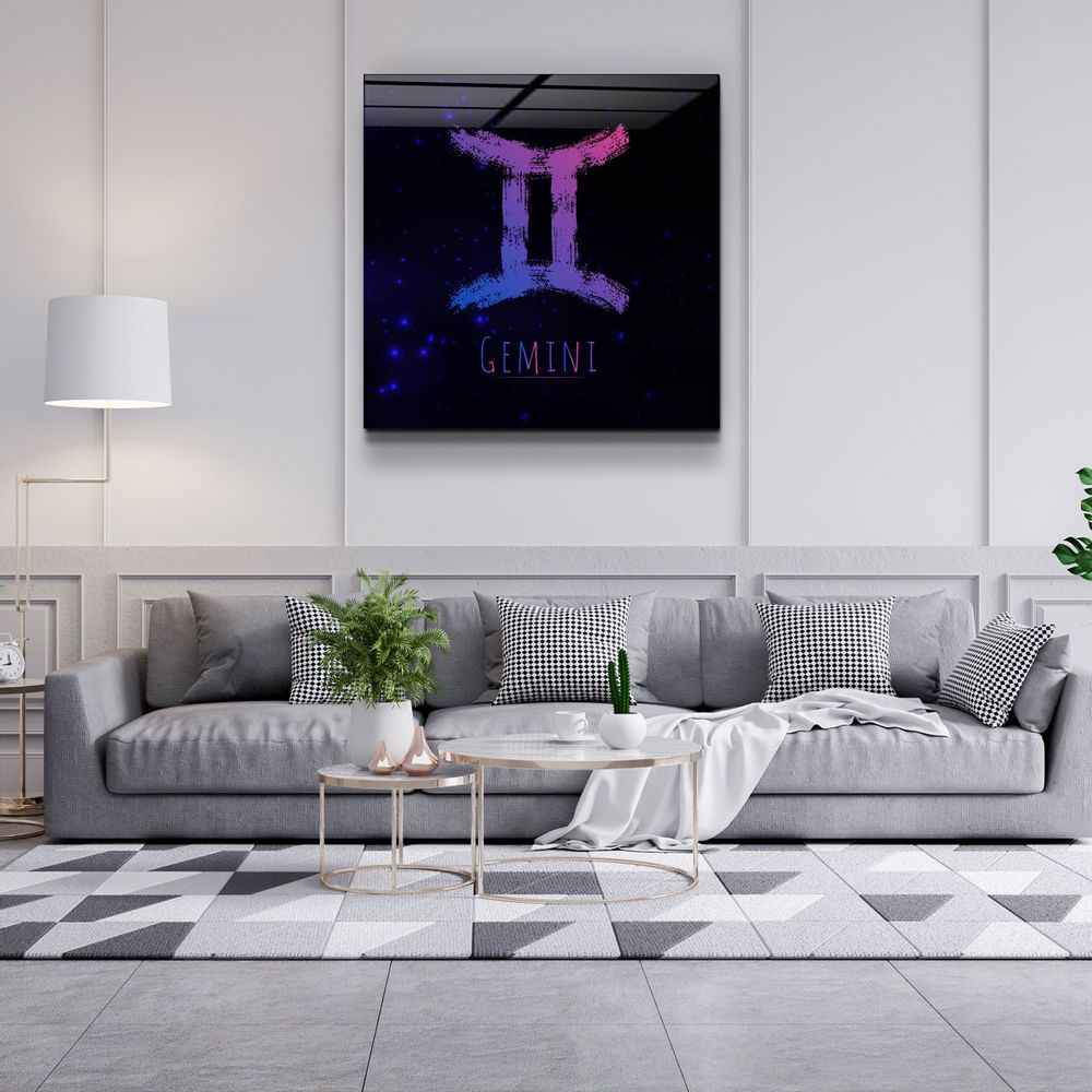 Autres décorations murales - ."Zodiac V2 - Gemini". Glass Wall Art | Artdesigna Glass Printing Wall Arts. - ARTDESIGNA