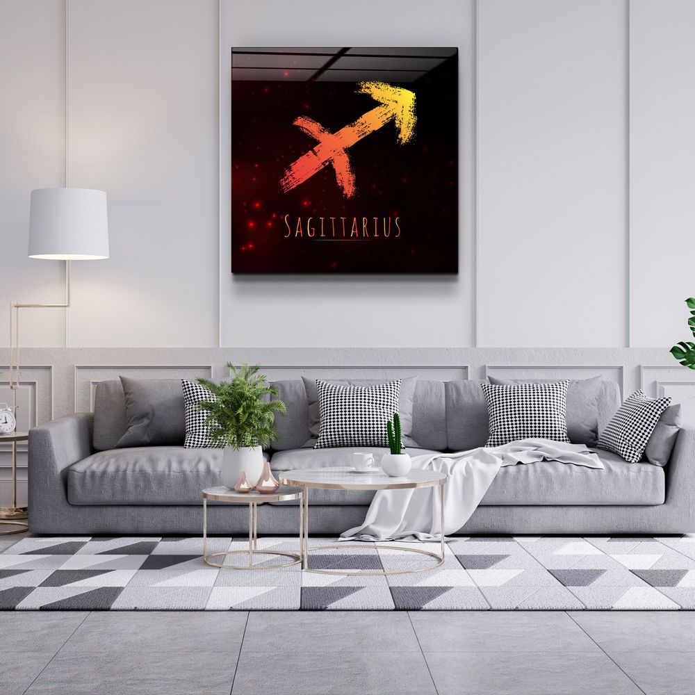 Autres décorations murales - ."Zodiac V2 - Sagittarius". Glass Wall Art | Artdesigna Glass Printing Wall Arts. - ARTDESIGNA