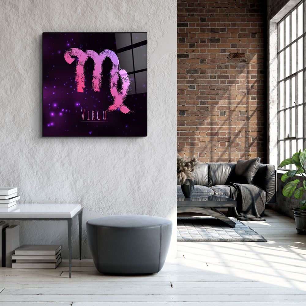 Autres décorations murales - ."Zodiac V2 - Virgo". Glass Wall Art | Artdesigna Glass Printing Wall Arts. - ARTDESIGNA