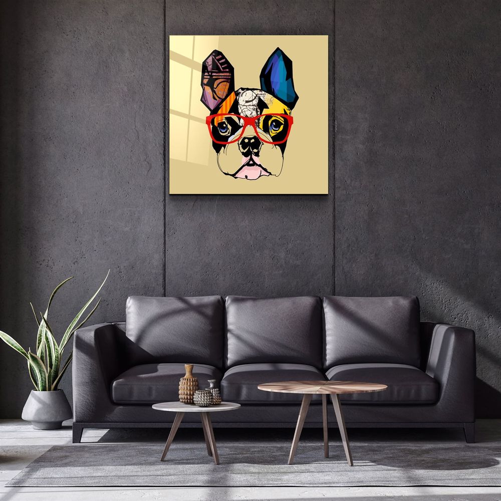 Other wall decoration - ・"Abstract Dog Face"・Glass Wall Art | Artdesigna Glass Printing Wall Arts. - ARTDESIGNA