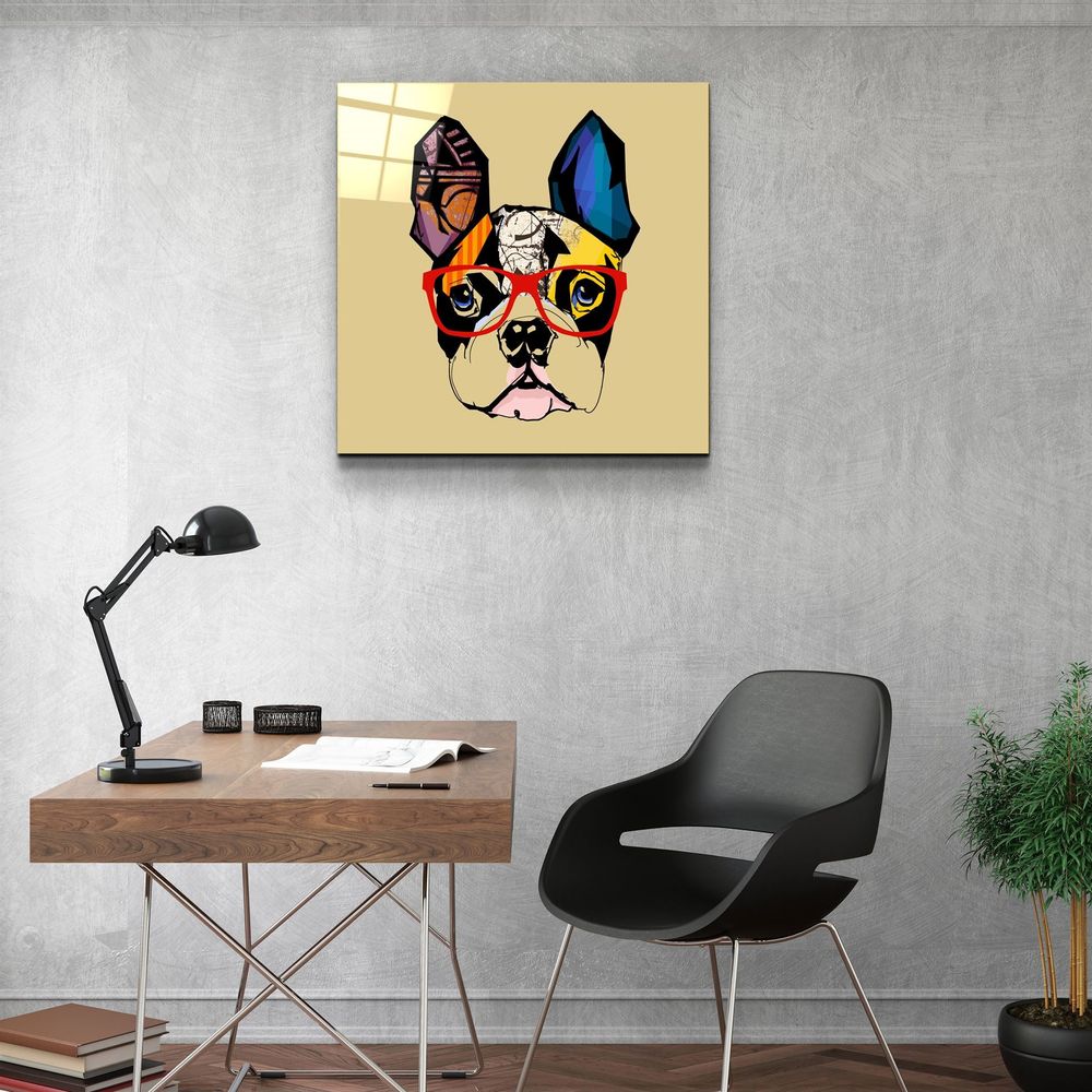 Other wall decoration - ・"Abstract Dog Face"・Glass Wall Art | Artdesigna Glass Printing Wall Arts. - ARTDESIGNA