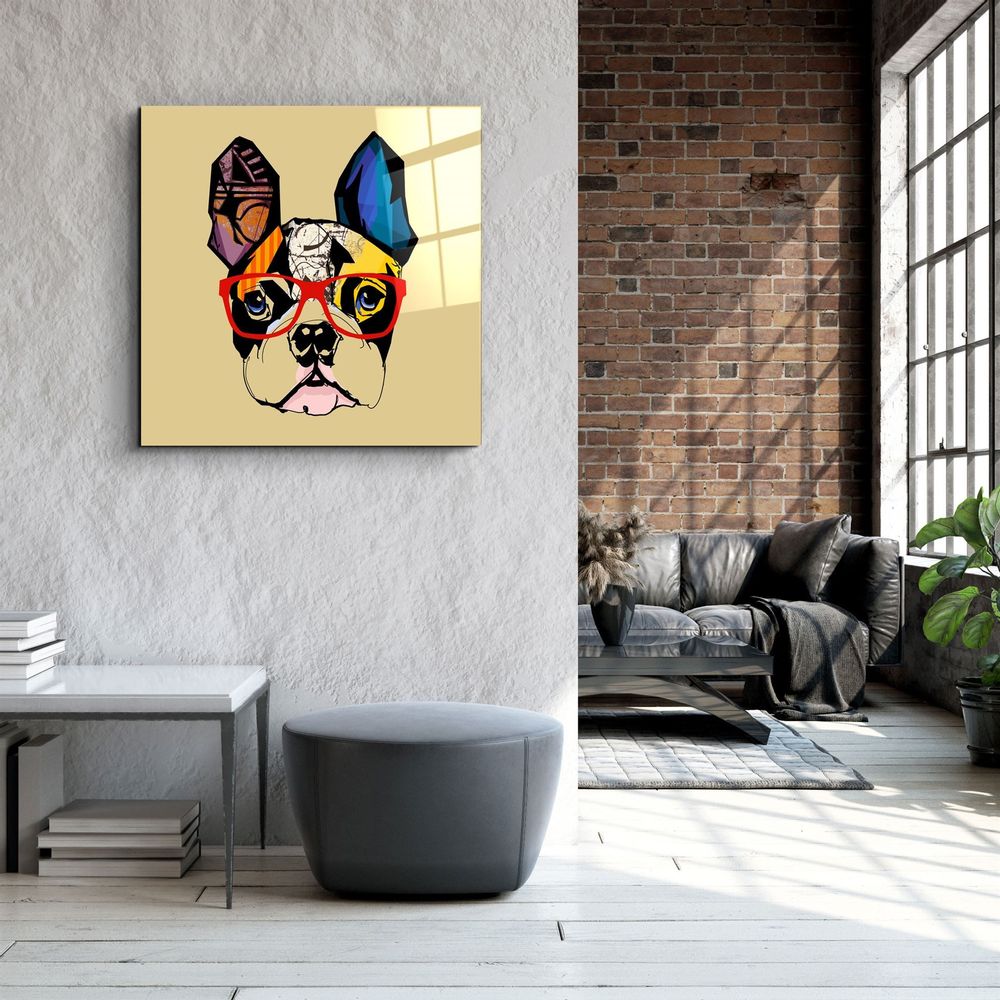 Other wall decoration - ・"Abstract Dog Face"・Glass Wall Art | Artdesigna Glass Printing Wall Arts. - ARTDESIGNA